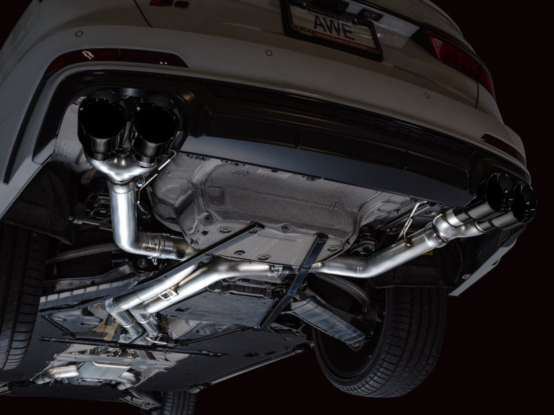 AWE Tuning 3020-43109 19-23 Audi C8 S6/S7 2.9T V6 AWD Track Edition Exhaust - Diamond Black Tips