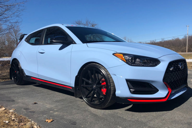 Rally Armor MF57-UR-BLK/RD 19-22 Hyundai Veloster N Black UR Mud Flap w/ Red Logo