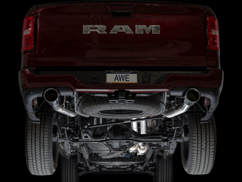 AWE Tuning 3015-32530 AWE 25+ RAM 1500 3.0TT 0FG Catback Touring Exhaust - Chrome Silver Tips
