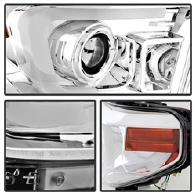 SPYDER 5080141 Spyder Toyota Tundra 2014-2016 Projector Headlights Light Bar DRL Chrome PRO-YD-TTU14-DRL-C