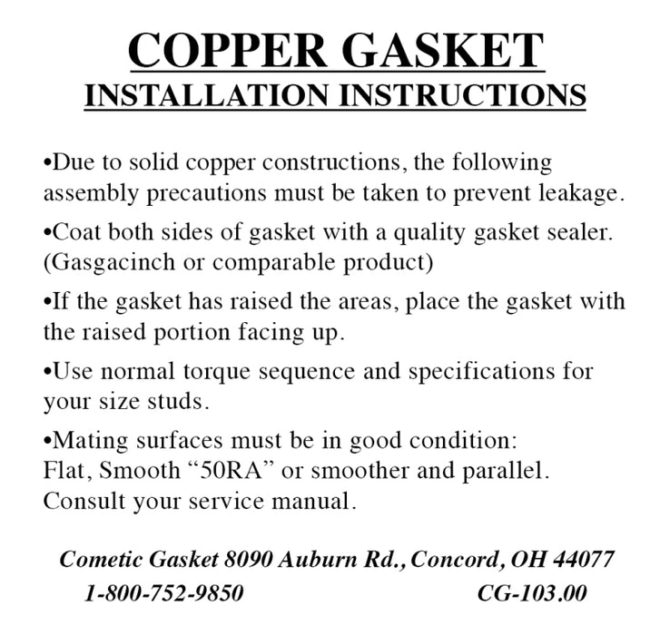 Cometic Gasket C15419-043 Cometic Chrysler 426 Hemi 4.320in Bore 0.043in Copper Head Gasket