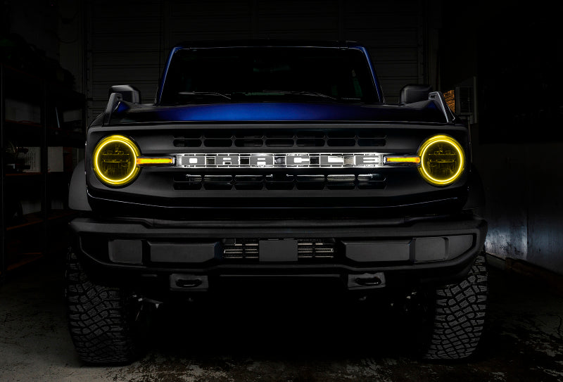 ORACLE Lighting 1471-330 Oracle 21-22 Ford Bronco Headlight Halo Kit w/DRL Bar - Base Headlights -w/RF Cntrl SEE WARRANTY