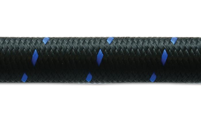 Vibrant 11972B -12 AN Two-Tone Black/Blue Nylon Braided Flex Hose (10 foot roll)