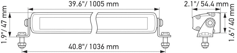 Hella 358176321 Universal Black Magic 40in Thin Light Bar - Driving Beam