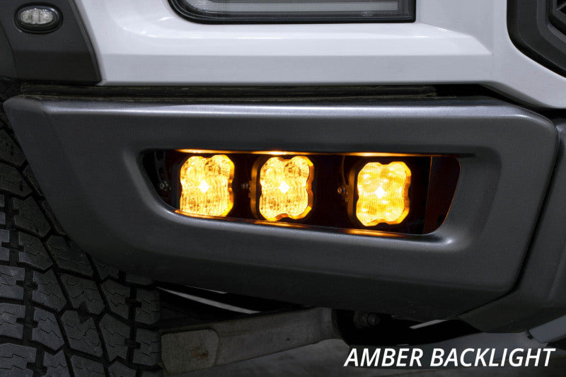 Diode Dynamics DD6366 17-20 Ford Raptor SS3 LED Fog Light Kit - Yellow Pro