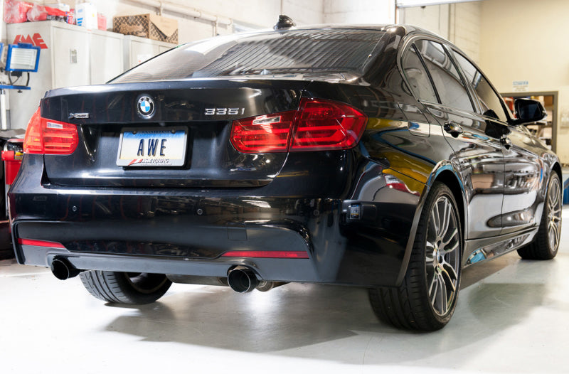 AWE Tuning 3010-33030 BMW F3X 335i/435i Touring Edition Axle-Back Exhaust - Diamond Black Tips (102mm)