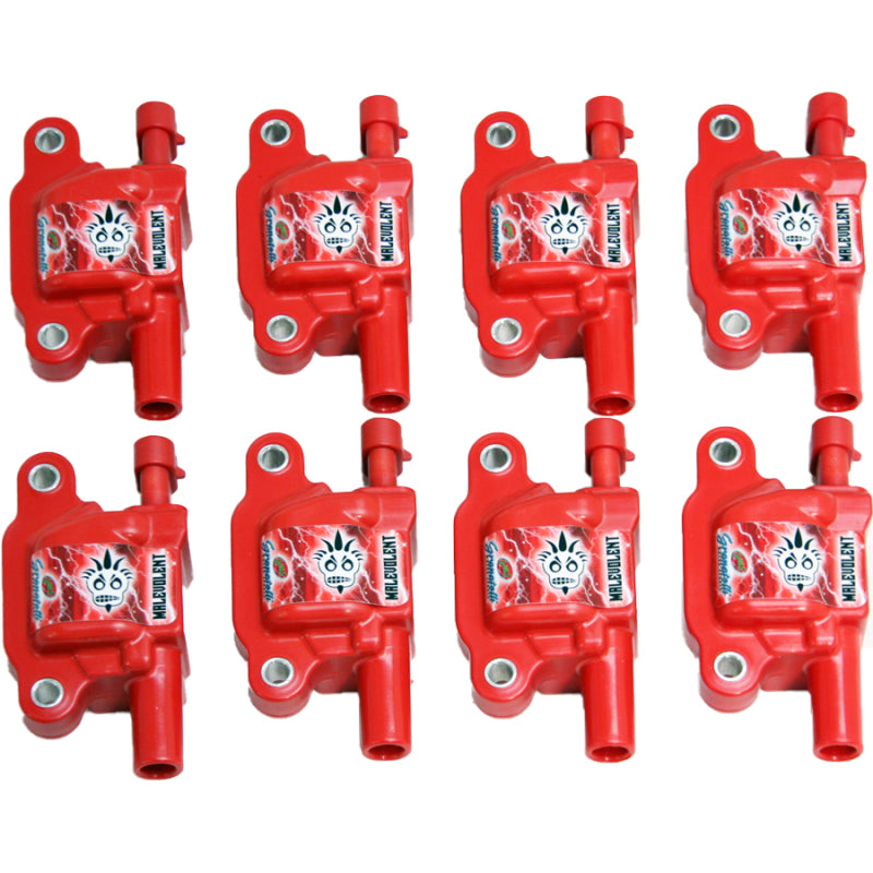 Granatelli Motor Sports 28-0513-CPRM Granatelli 05-17 GM LS LS1/LS2/LS3/LS4/LS5/LS6/LS7/LS9/LSA Malevolent Coil Packs - Red (Set of 8)