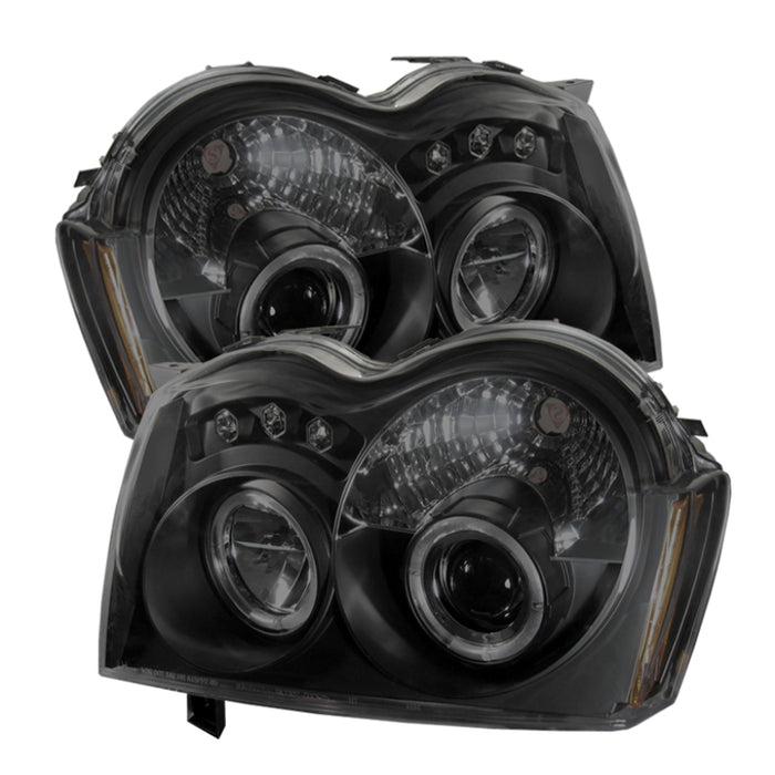SPYDER 5078551 Spyder Jeep Grand Cherokee 05-07 Projector Headlights LED Halo LED Blk Smke PRO-YD-JGC05-HL-BSM