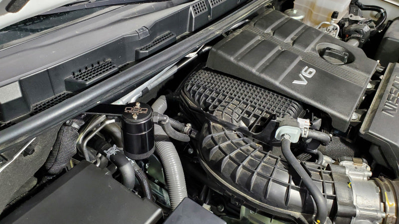J&L 3113P-B 2022-2025 Nissan Frontier 3.8L V6 Passenger Side Oil Separator 3.0 - Black Anodized