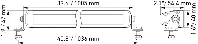 Hella 358176321 Universal Black Magic 40in Thin Light Bar - Driving Beam