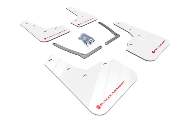 Rally Armor MF50-UR-WH/RD 16-21 Honda Civic Si White UR Mud Flap w/Red Logo