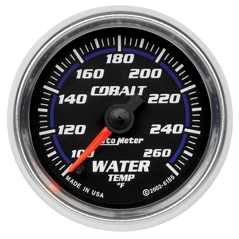 AutoMeter 6155 Autometer Cobalt 52mm 100-260 Deg F Electronic Water Temp Gauge