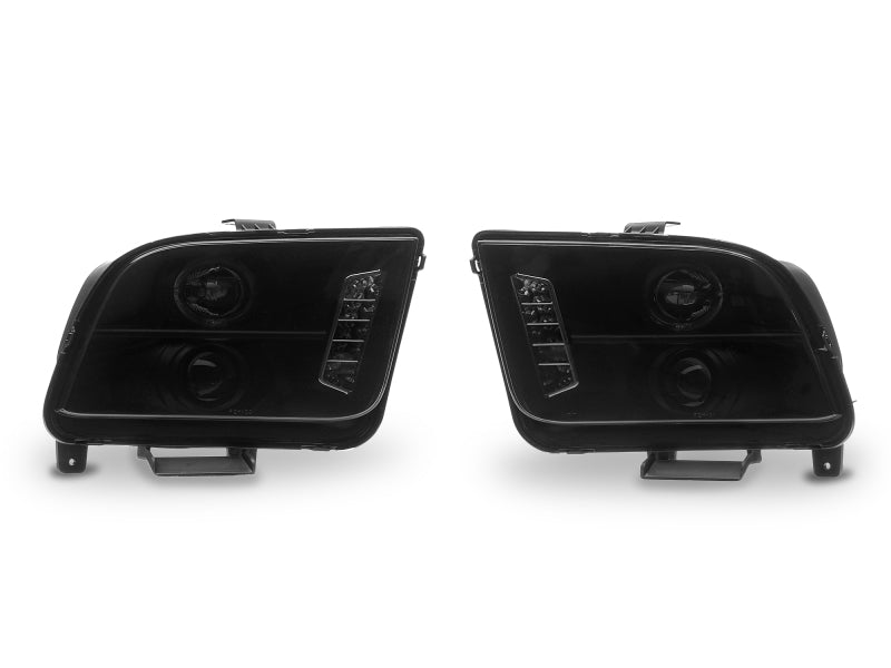 Raxiom 49128 05-09 Ford Mustang w/ Halogen LED Halo Prjctr Headlights-Blk Hsng(Smoked Lens Exclude GT500)