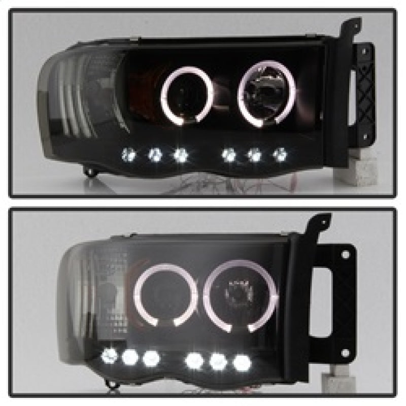 SPYDER 5078384 Spyder Dodge RAM 1500 02-05 03-05 Projector Headlights LED Halo LED Blk Smke PRO-YD-DR02-HL-BSM