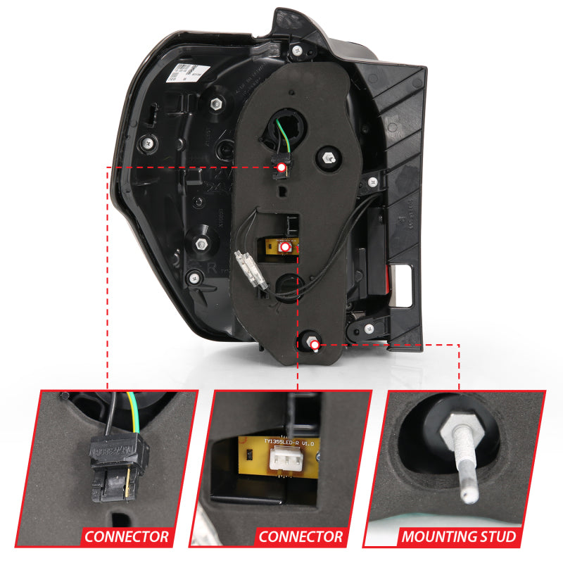 ANZO 311312 2014-2020 Toyota 4Runner T.L Black Housing Smoke Lens Red Light Bar W/Sequential