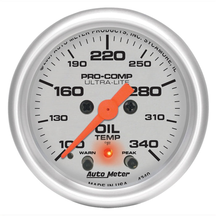Autometer ATM4340 2-1/16in U/L Oil Temp Gauge w/Peak & Warning