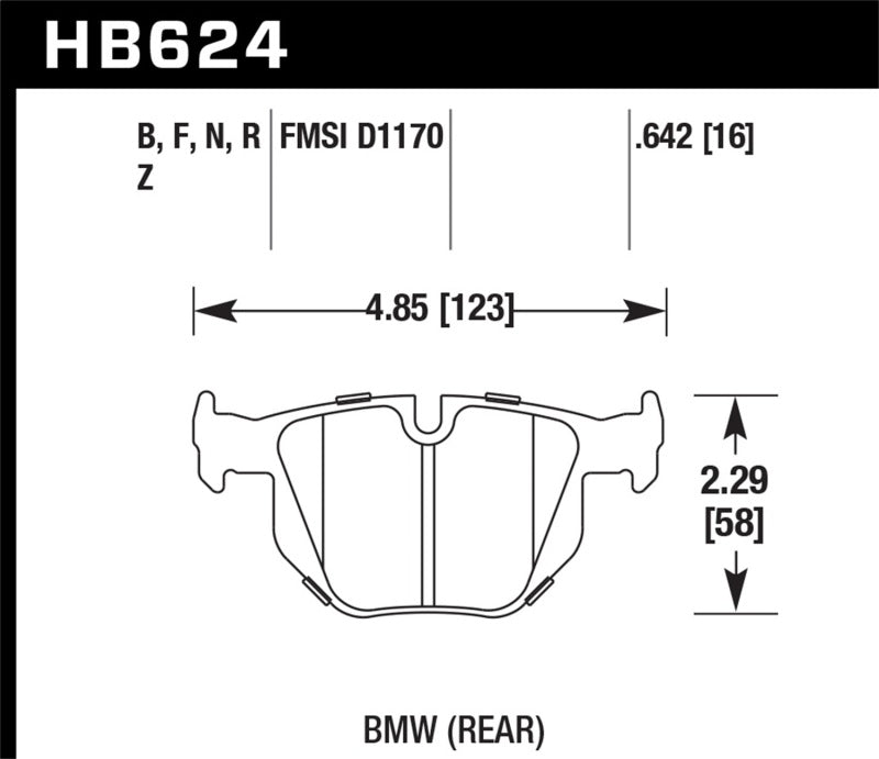 Hawk Performance HB624N.642 Hawk 06 BMW 330i/330xi / 07-09 335i / 07-08 335xi / 09 335d / 08-09 328i HP+ Street Rear Brake Pads