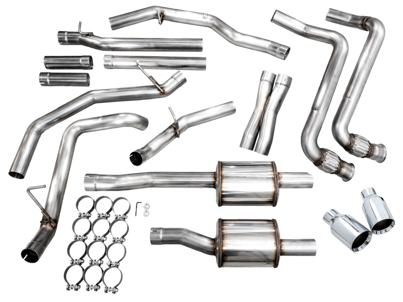 AWE Tuning 3015-32530 AWE 25+ RAM 1500 3.0TT 0FG Catback Touring Exhaust - Chrome Silver Tips
