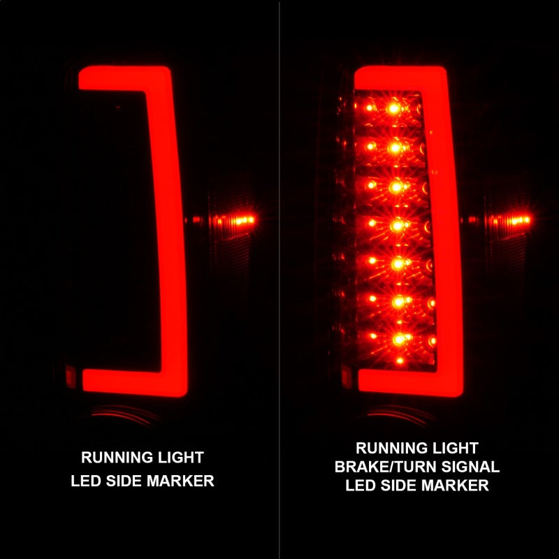 ANZO 311382 2004-2012 Chevrolet Colorado/ GMC Canyon LED Tail Lights w/ Light Bar Black Housing