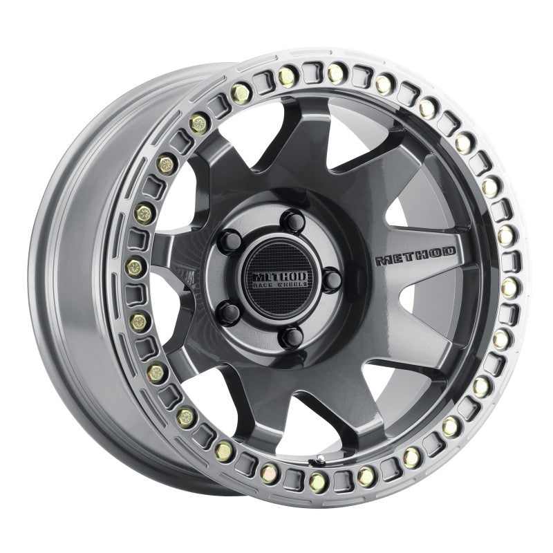Method Wheels MR10879050844B Method MR108 17x9 -44mm Offset 5x5 71.5mm CB Gloss Titanium w/BH-H24125-38 Wheel