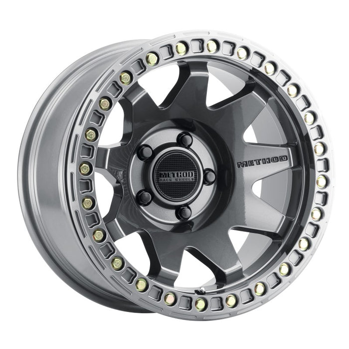 Method Wheels MR10879050844B Method MR108 17x9 -44mm Offset 5x5 71.5mm CB Gloss Titanium w/BH-H24125-38 Wheel