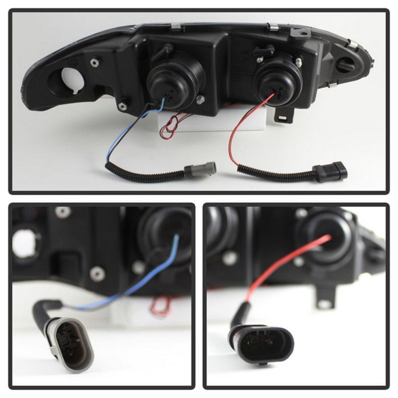 SPYDER 5011473 Spyder Mitsubishi Eclipse 97-99 Projector Headlights LED Halo Black High H1 Low H1 PRO-YD-ME97-HL-BK
