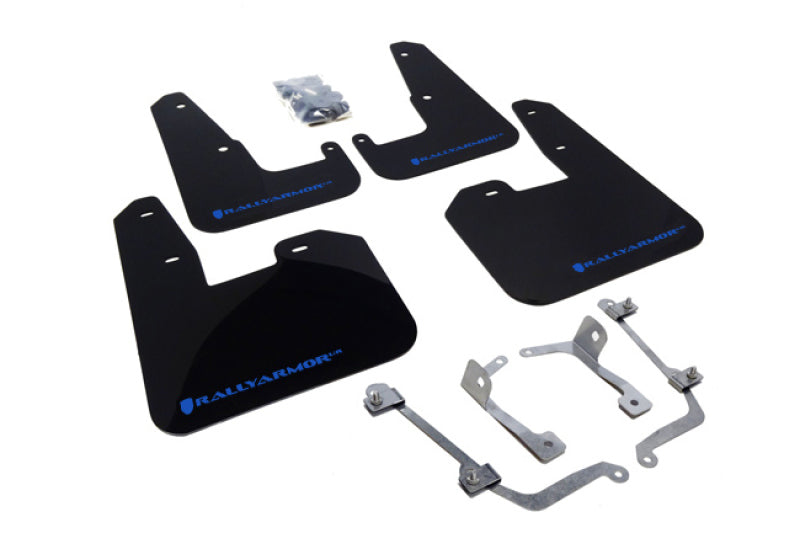 Rally Armor MF15-UR-BLK/BL 08-11 Subaru STI (Hatch Only) / 11-14 WRX (Hatch Only) Black UR Mud Flap w/Blue Logo