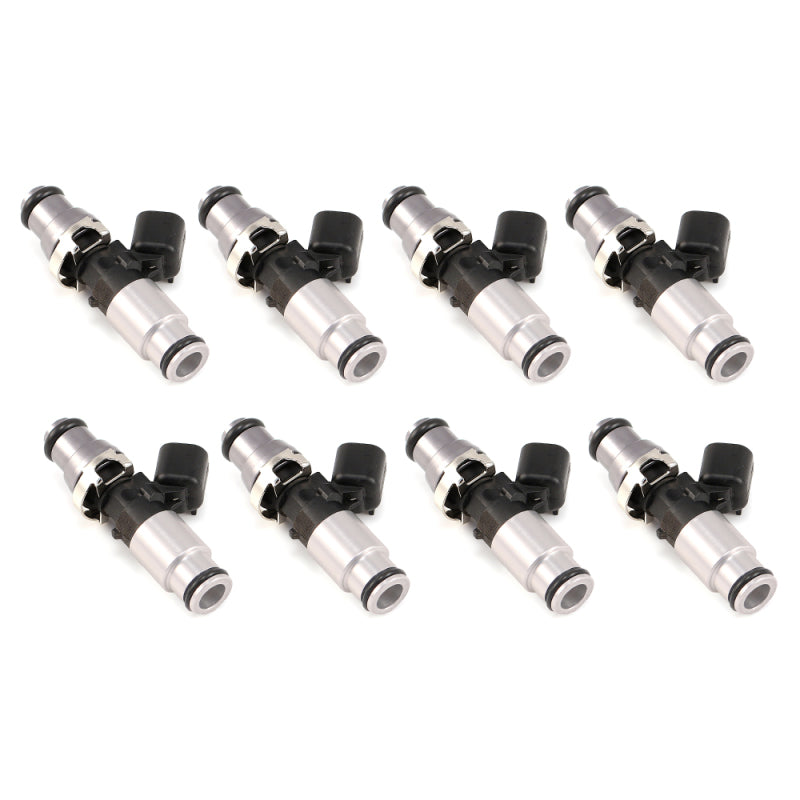 Injector Dynamics 1700.60.14.14B.8 1700cc Injector - 60mm Length - 14mm Grey Top - Silver Bottom Adapt (Set of 8)