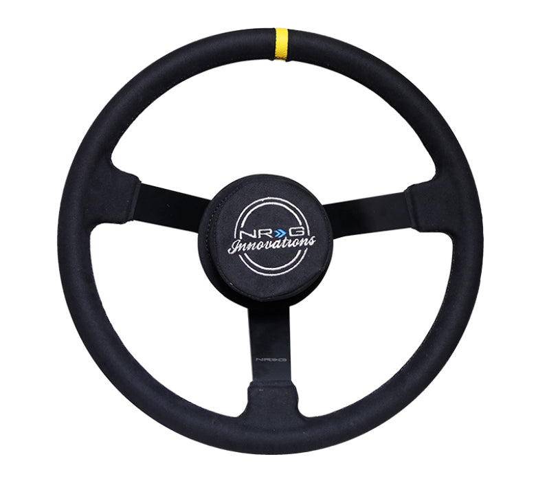 NRG RST-380MB-A Reinforced Steering Wheel (380mm) Nascar/ Alcantara 3 Spoke w/ Logo/ Removable Crushed Pad
