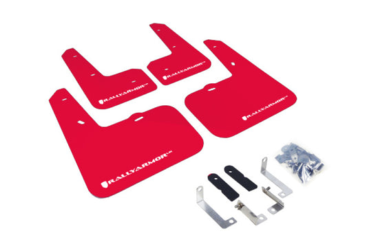 Rally Armor MF24-UR-RD/WH 12-18 Hyundai Veloster Red UR Mud Flap w/ White Logo