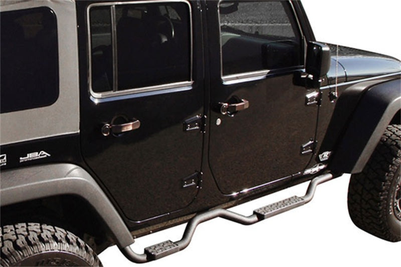 Rampage 26628 2007-2018 Jeep Wrangler(JK) Unlimited Side Bar Drop Step Slimline - Black