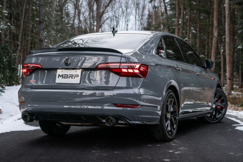 MBRP S46083CF 19-21 VW Jetta GLI T304 SS 3in Cat-Back Dual Split Rear Exit Exhaust - Carbon Fiber Tips