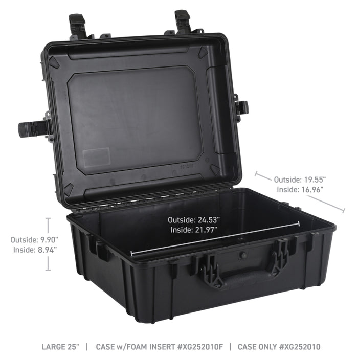 Go Rhino XG252010F XVenture Gear Hard Case w/Foam - Large 25in. / Lockable / IP67 - Tex. Black