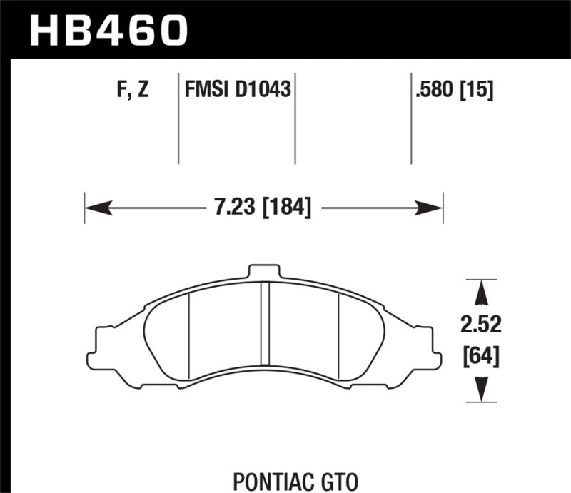 Hawk Performance HB460Z.580 Ceramic Street Brake Pads