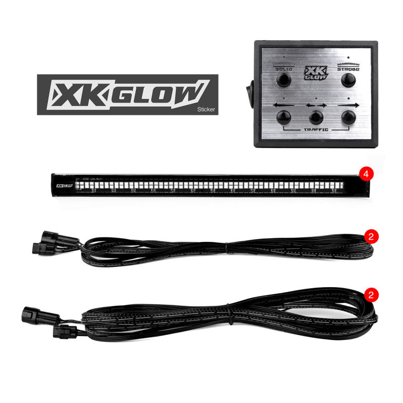 XKGLOW XK052002-8A XK Glow Tube Strobe Lights w/ Traffic Modes Ultra Bright LEDs + Solid On - Amber 8pc 12in