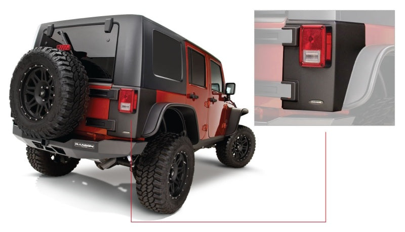 Bushwacker 14010 07-18 Jeep Wrangler Trail Armor Rear Corners - Black