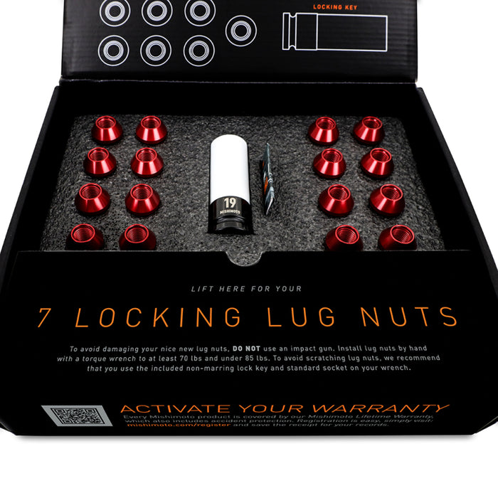 Mishimoto MMLG-1220-23LSL Aluminum Locking Lug Nuts 1/2 X 20 23pc Set Silver