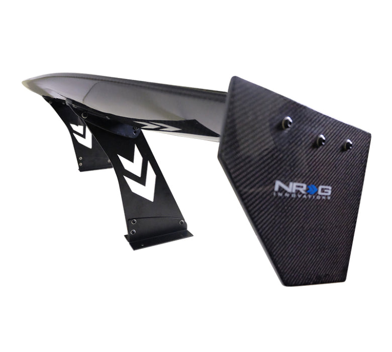NRG CARB-A691NRG Carbon Fiber Spoiler - Universal (69in.) w/ Logo / Stand Cut Out / Large Side Plate