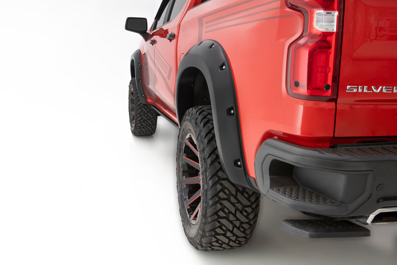 Bushwacker 40927-02 19-21 Chevrolet Silverado 1500 Pocket Style Flares 4pc - Black