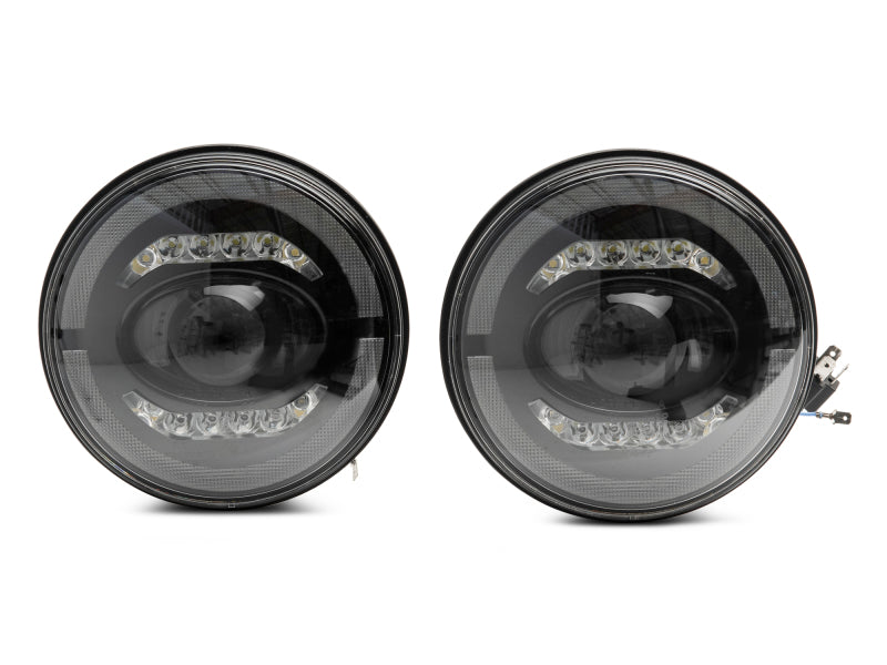 Raxiom J132813 07-18 Jeep Wrangler JK Axial Series LED Headlights- Black Housing (Clear Lens)
