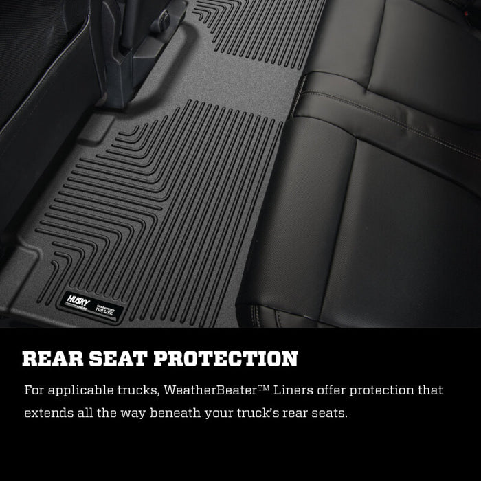 Husky Liners 94061 17-19 F-250/F-350/F-450 Crew Cab Weatherbeater Black Front & 2nd Seat Floor Liners