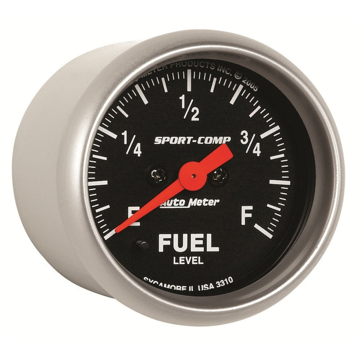 AutoMeter 3310 Autometer Sport Comp 52mm Full Sweep Electronic Fuel Level Programmable Empty-Full Range Gauge