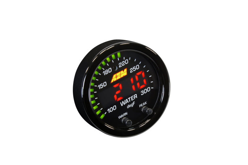 AEM 30-0302 X-Series Temperature 100-300F Gauge Kit (ONLY Black Bezel and Water Temp. Faceplate)