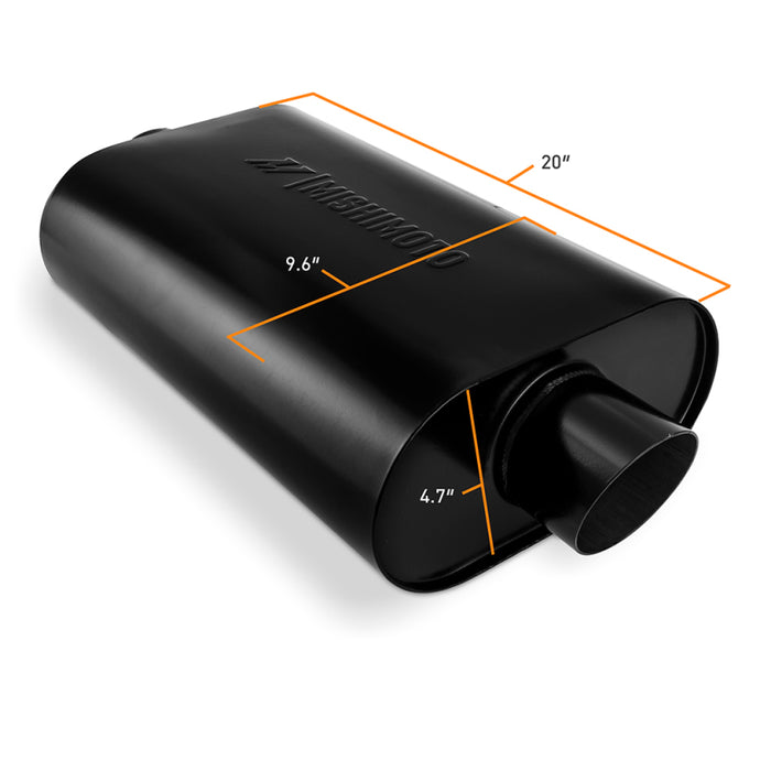 Mishimoto MMEXH-MF-AT-25CCBK Muffler with 2.5in Center Inlet/Outlet - Angled Tip - Black