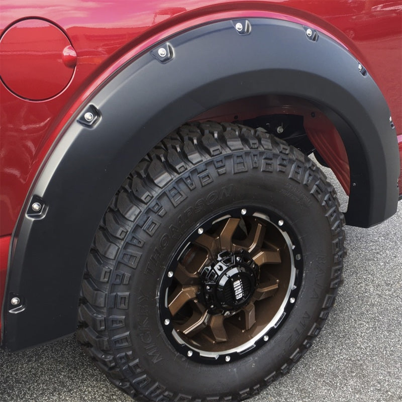 Bushwacker 20945-32 18-20 Ford F-150 (Excl Models w/Tech Pkg) Pocket Style Flares 4pc - Agate Black Met