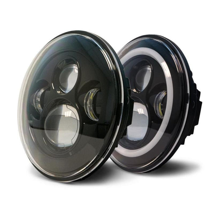 DV8 Offroad HL7JK-02 07-18 Jeep Wrangler JK LED Projector Headlights w/ Angel Eyes