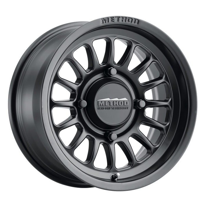 Method Wheels MR41157046552 Method MR411 Bead Grip 15x7 / 5+2/38mm Offset / 4x156 / 132mm CB Matte Black Wheel