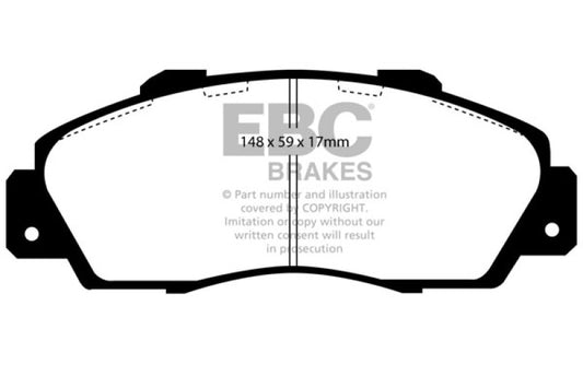 EBC DP3872C 97 Acura CL 3.0 Redstuff Front Brake Pads