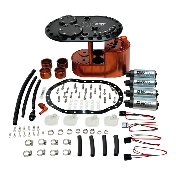 DeatschWerks 6-201-20FST Deatschwerks 2.0L Staged Fuel Cell Surge Tank (Includes 4 DW200 Fuel Pumps)