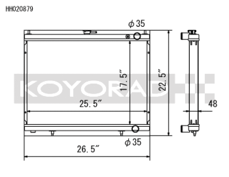 Koyo HH020879 1998-Aug 2000 Nissan Skyline GT-R R34 2.6L Turbo Radiator